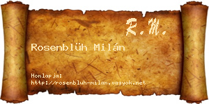 Rosenblüh Milán névjegykártya